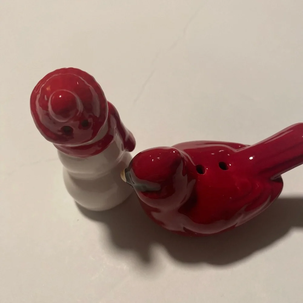 Snowman and Cardinal Figurines